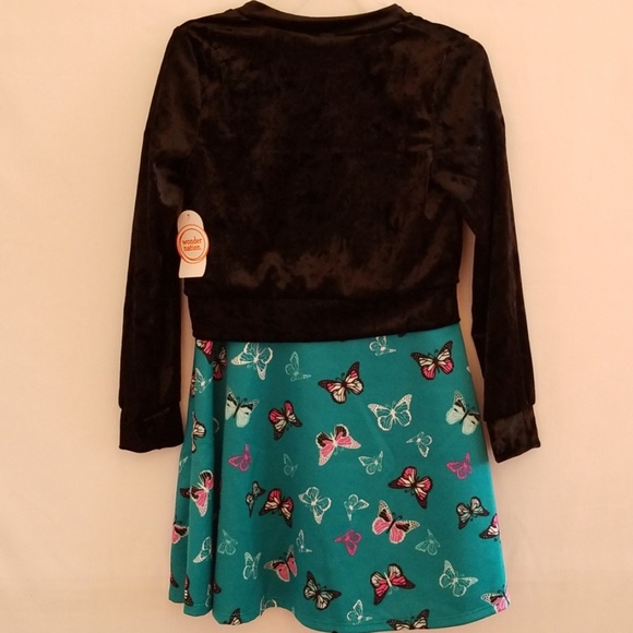 Wonder Nation Girls Butterfly Dress Set - Picture 2 of 8